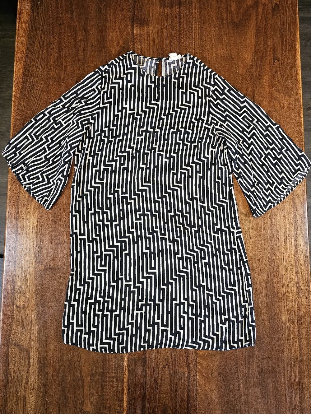 H&M GP & J Baker Women Dress Black Pattern Size 8